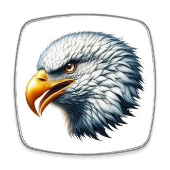 Adler - Viereckiger Kühlschrankmagnet - Weiß - Vorne
