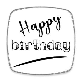 HAPPY BIRTHDAY. ANNIVERSAIRE. - Magnet carré - blanc - Devant