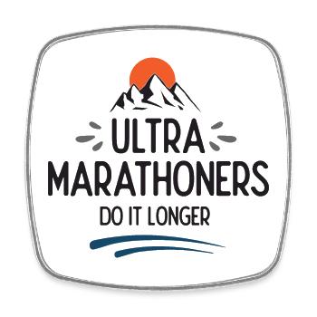 Ultra-Marathonläufer machen es länger - Viereckiger Kühlschrankmagnet - Weiß - Vorne