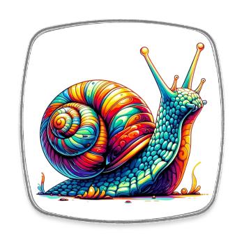Escargot - Magnet carré - blanc - Devant