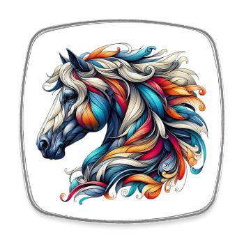 Horse - Square fridge magnet - white - Front