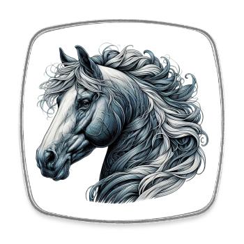 Horse - Square fridge magnet - white - Front
