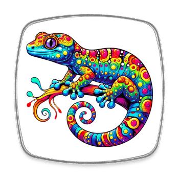 Gecko - Magnet carré - blanc - Devant