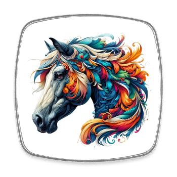 Horse - Square fridge magnet - white - Front