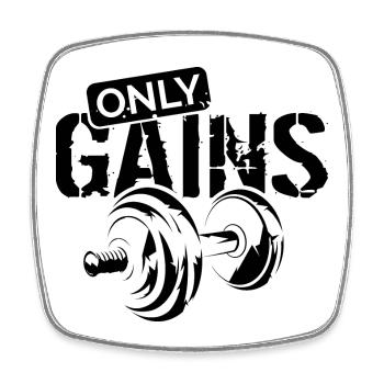 ne gagne que des poids de remise en forme musculation - Magnet carré - blanc - Devant