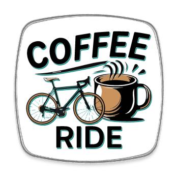 Cycle du café Design urbain - Magnet carré - blanc - Devant