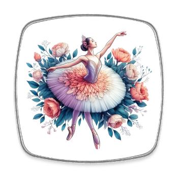 Balletttänzerin mit Tutu - Viereckiger Kühlschrankmagnet - Weiß - Vorne