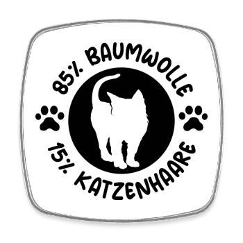 Katze Baumwolle Katzenhaare lustige Sprüche Symbol - Viereckiger Kühlschrankmagnet - Weiß - Vorne