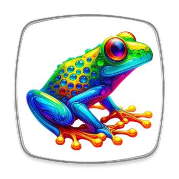 Grenouille - Magnet carré - blanc - Devant