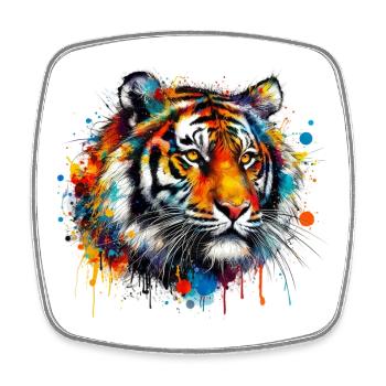 Tigre - Magnet carré - blanc - Devant