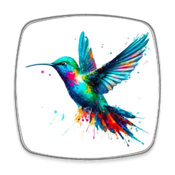 Colibri - Magnet carré - blanc - Devant