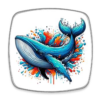Baleine - Magnet carré - blanc - Devant