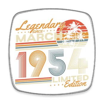 Mars 1954 Vintage né cadeau d’anniversaire - Magnet carré - blanc - Devant