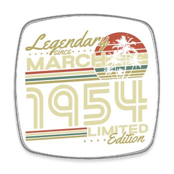 Mars 1954 Vintage né cadeau d’anniversaire - Magnet carré - blanc - Devant