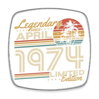 Avril 1974 Vintage né cadeau d’anniversaire - Magnet carré - blanc - Devant