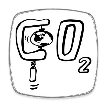 Unter CO2 Druck - Erde im Klimawandel - Viereckiger Kühlschrankmagnet - Weiß - Vorne