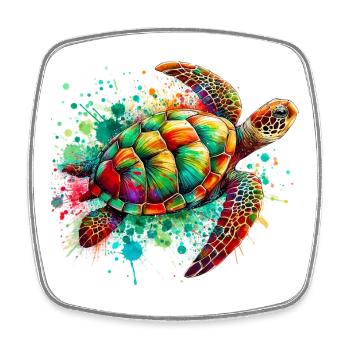 Tortue - Magnet carré - blanc - Devant