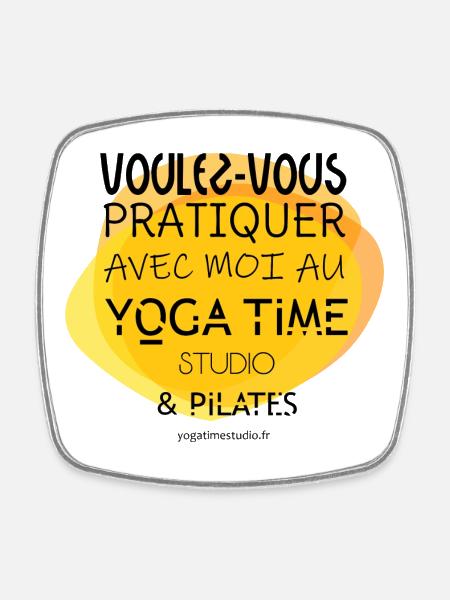 Yoga Time Studio & Pilates - Magnet carré - blanc