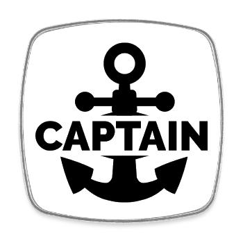 Capitaine Anchor Icon Logo Mer Navire Bateau - Magnet carré - blanc - Devant