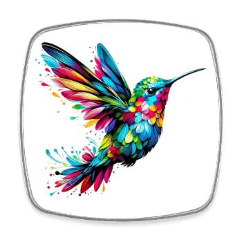 Colibri - Magnet carré - blanc - Devant