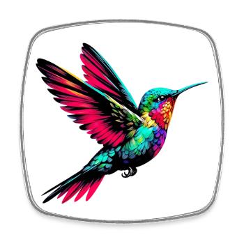 Colibri - Magnet carré - blanc - Devant