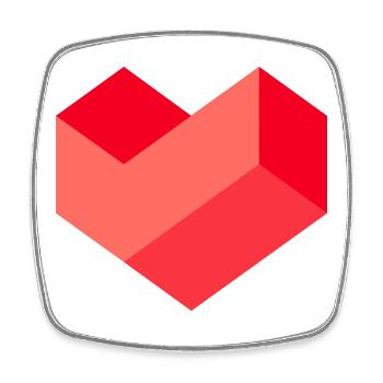 Pixel Herz - Viereckiger Kühlschrankmagnet - Weiß - Vorne