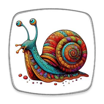 Snail - Square fridge magnet - white - Front