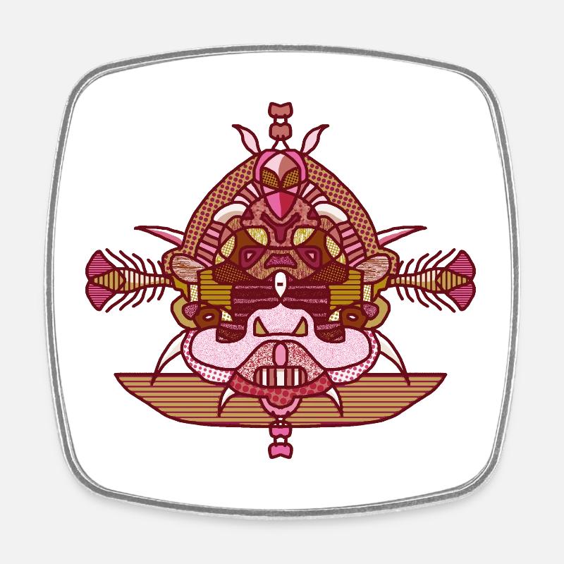 Color tattoo - Square fridge magnet - white