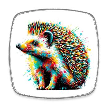Igel - Viereckiger Kühlschrankmagnet - Weiß - Vorne