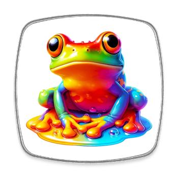 Frog - Square fridge magnet - white - Front