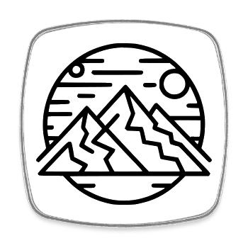 Abstrakte geometrische Art-Print - Viereckiger Kühlschrankmagnet - Weiß - Vorne