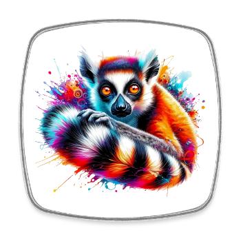 Lemur - Square fridge magnet - white - Front