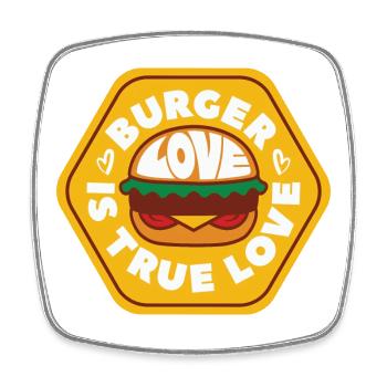 Burger Love - Square fridge magnet - white - Front