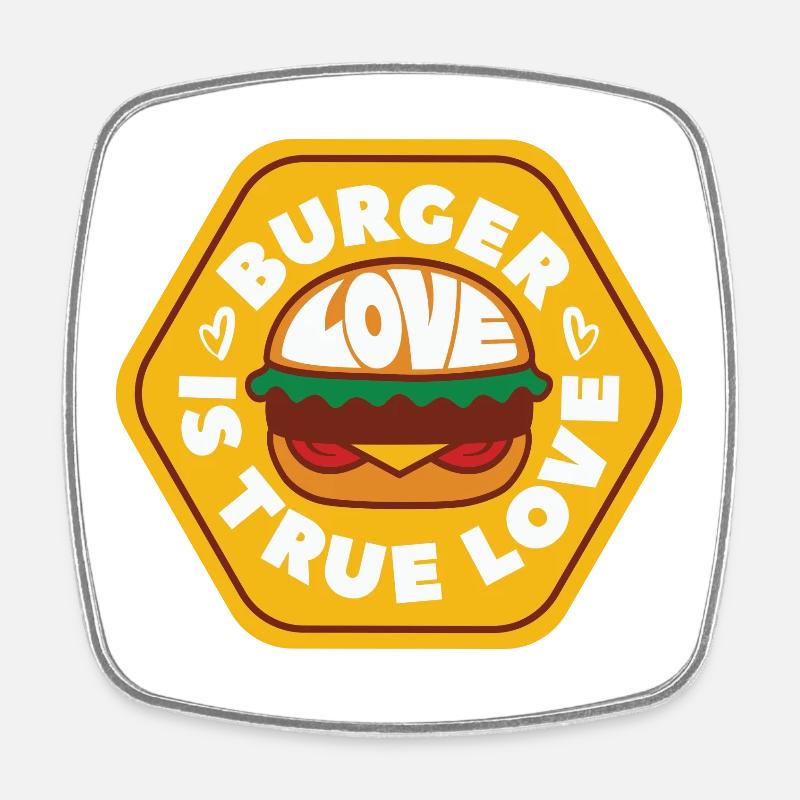 Burger Love - Square fridge magnet - white