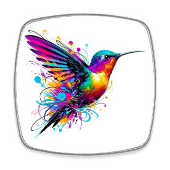 Kolibri - Viereckiger Kühlschrankmagnet - Weiß - Vorne