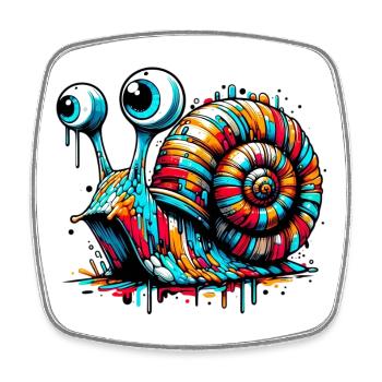 Snail - Square fridge magnet - white - Front