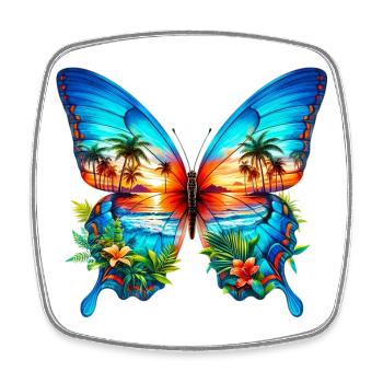 Butterfly - Square fridge magnet - white - Front