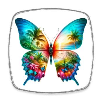 Butterfly - Square fridge magnet - white - Front