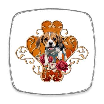 Cute little Beagle. - Square fridge magnet - white - Front