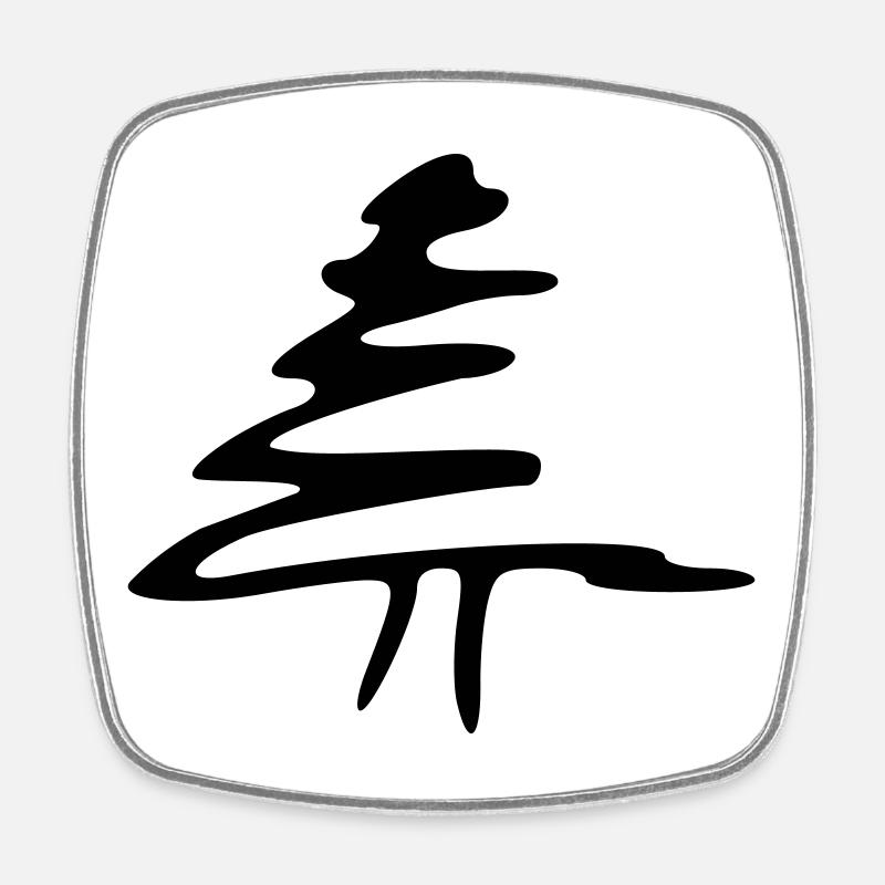 Arbre - Magnet carré - blanc