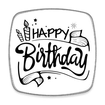 Bon anniversaire - Magnet carré - blanc - Devant
