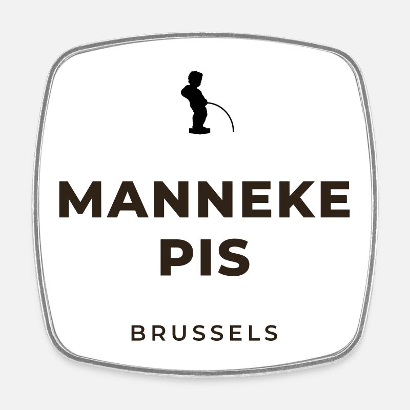 Manneken Piss Bruxelles - Magnet carré - blanc