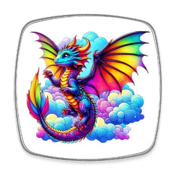 Dragon - Square fridge magnet - white - Front