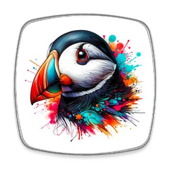 Puffin - Square fridge magnet - white - Front