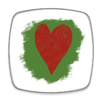 Coeur dans le style aquarelle - Magnet carré - blanc - Devant