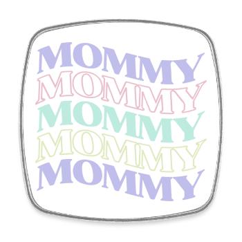 Pastel Mommy Retro Hippie für Muttertag - Viereckiger Kühlschrankmagnet - Weiß - Vorne
