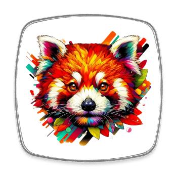 Kleiner Panda - Viereckiger Kühlschrankmagnet - Weiß - Vorne