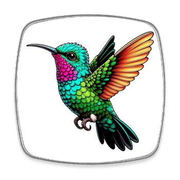 Kolibri - Viereckiger Kühlschrankmagnet - Weiß - Vorne