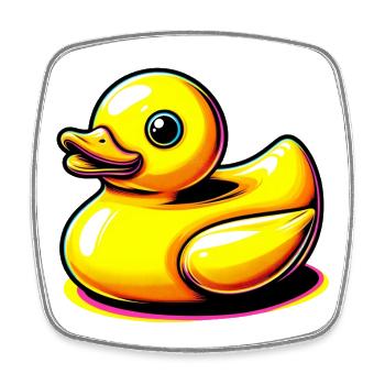 Duckling Duck Duck - Square fridge magnet - white - Front