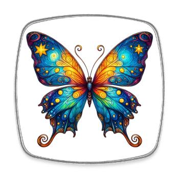 Van Gogh Schmetterling - Viereckiger Kühlschrankmagnet - Weiß - Vorne